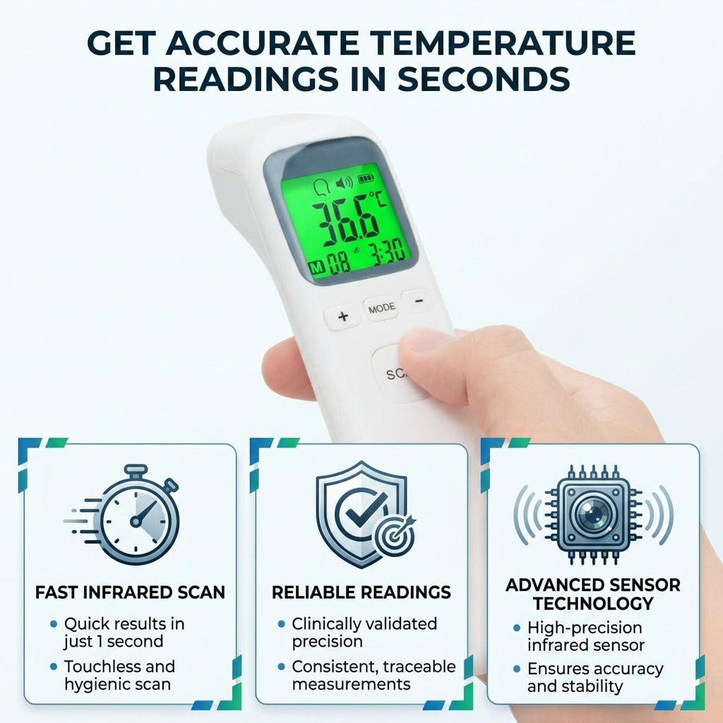 Spinegear No Touch Forehead Thermometer for Adults & Kids