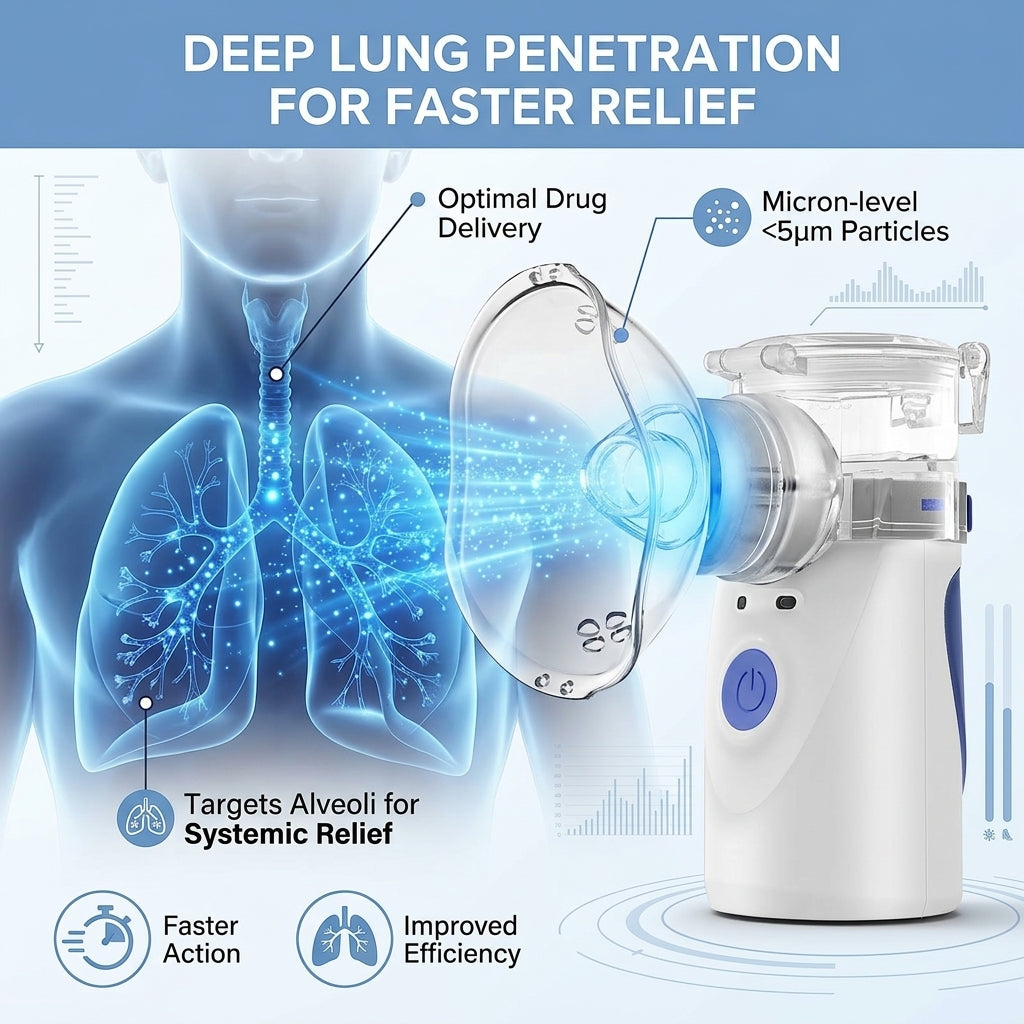 Portable Mesh Nebuliser YM-3R9 | Silent Ultrasonic Inhaler for Adults & Children