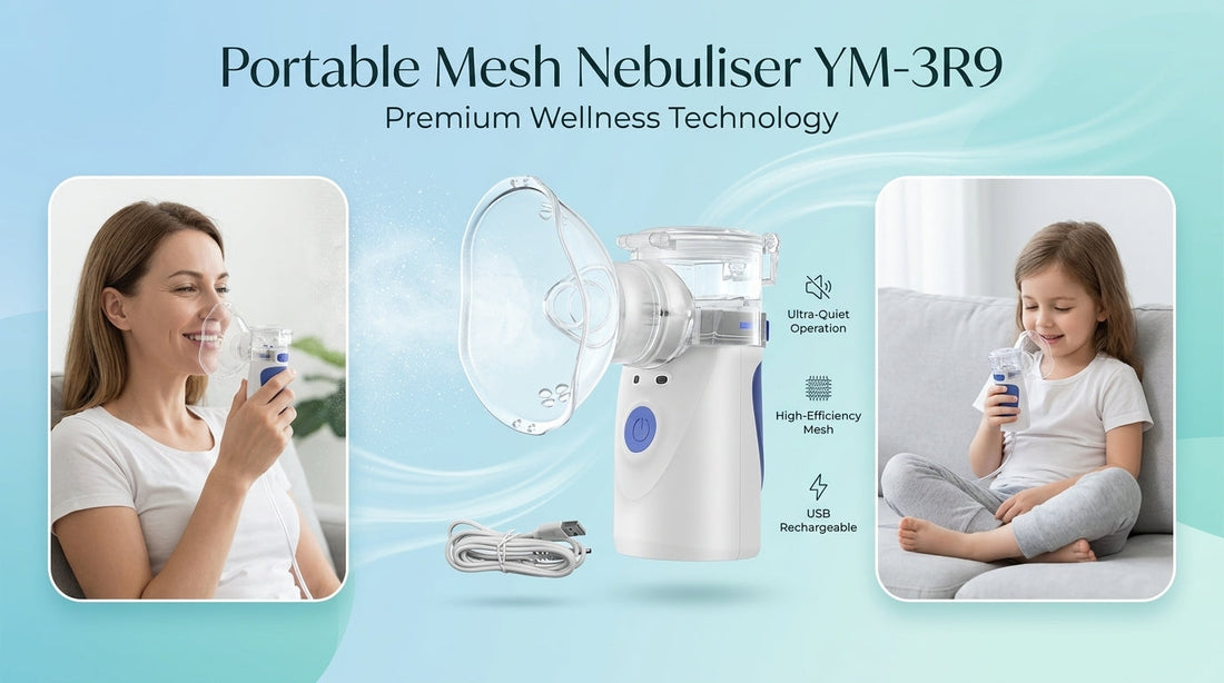 Portable mesh nebuliser set up for home use
