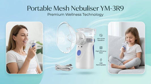 Portable mesh nebuliser set up for home use