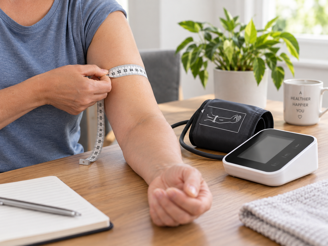 Measuring upper arm circumference to choose the correct blood pressure monitor cuff size