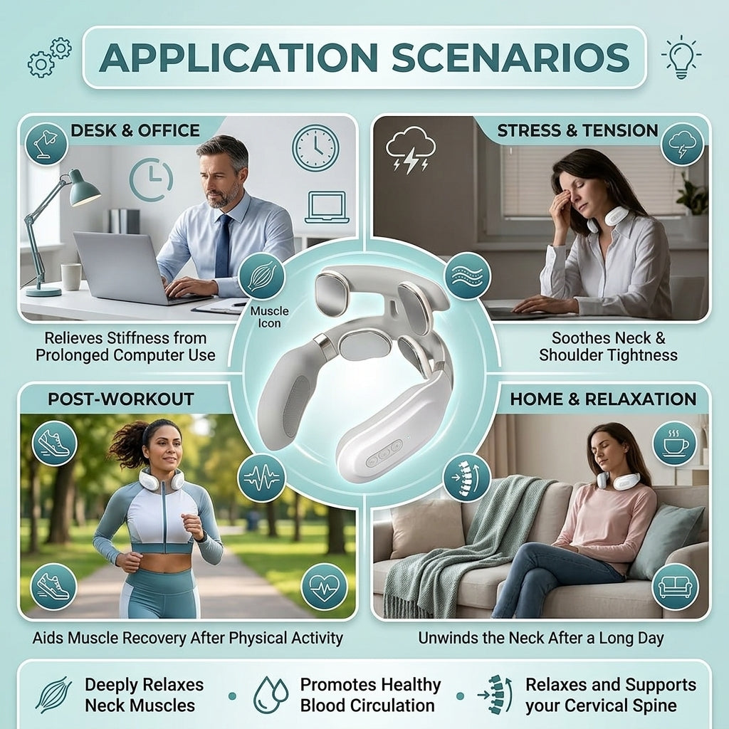 Neck massager with heat for neck and shoulder relaxation at home