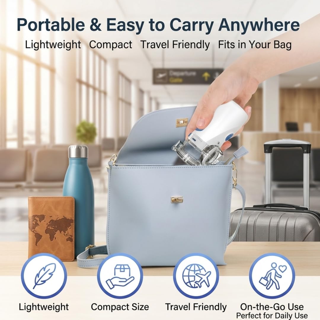 Portable Mesh Nebuliser YM-3R9 | Silent Ultrasonic Inhaler for Adults & Children