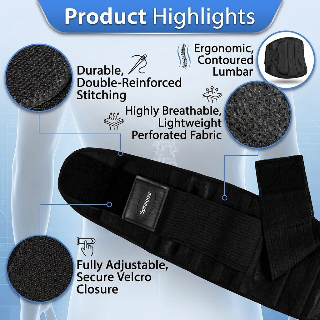 adjustable lower back brace for men and women