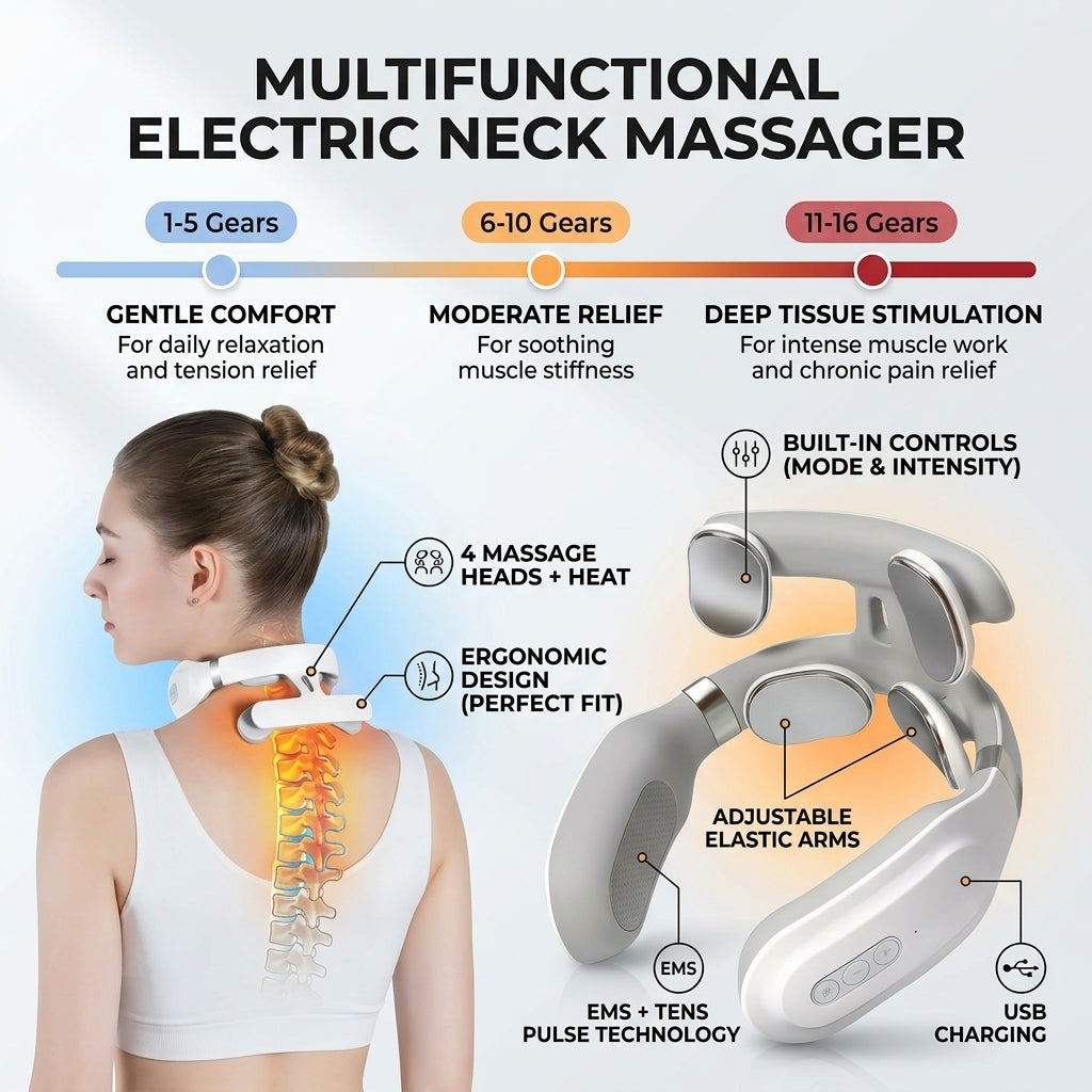 Multifunctional electric neck massager 