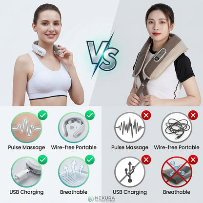 Comparison chart of two massage devices