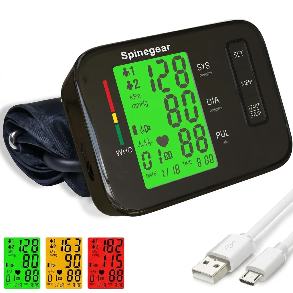 Spinegear blood pressure monitor with USB cable