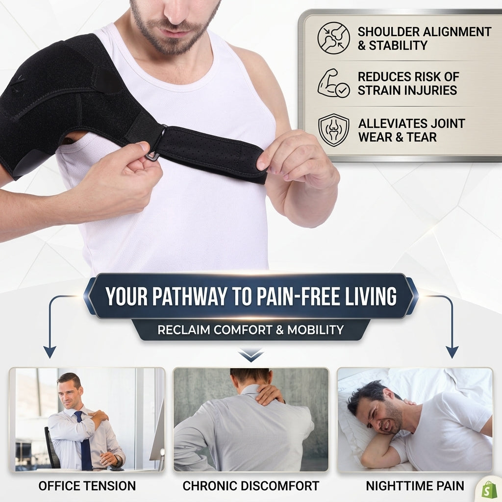 Man wearing a shoulder brace