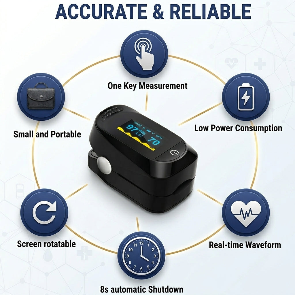 Spinegear Finger Pulse Oximeter SpO2 Blood Oxygen Monitor