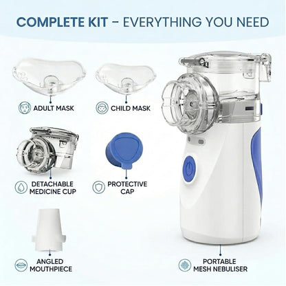 Portable Mesh Nebuliser YM-3R9 | Silent Ultrasonic Inhaler for Adults & Children