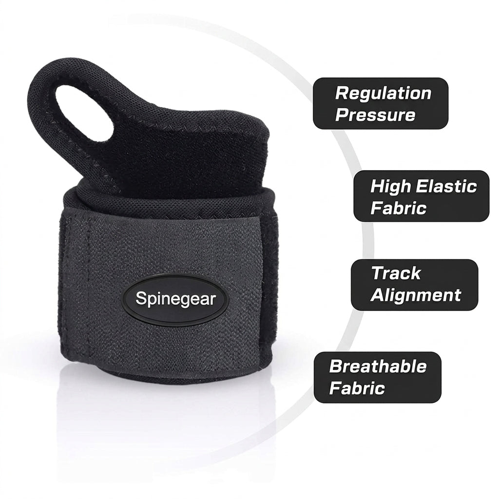 adjustable wrist support with breathable elastic fabric and thumb loop