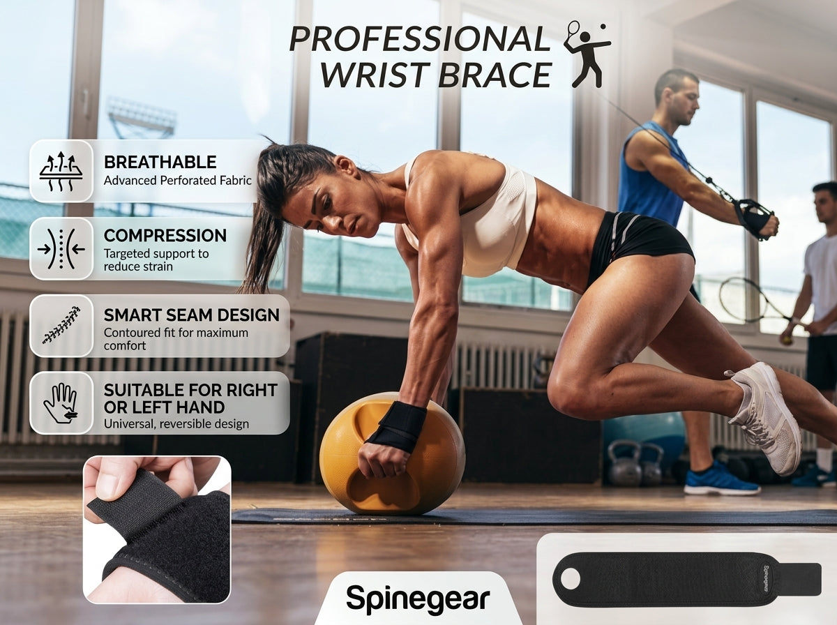 Spinegear wrist support brace for gym, sports and exercise