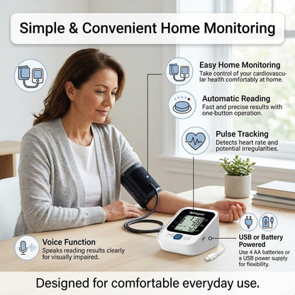 Spinegear Blood Pressure Monitor – Upper Arm BP Machine with 22-42cm Cuff