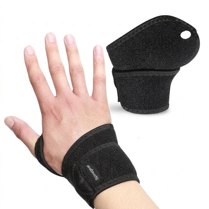 wrist support brace with adjustable wrap and thumb support